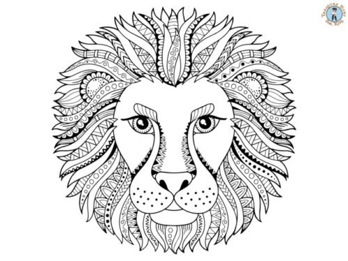 Intricate Lion Coloring Page