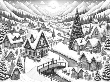 Christmas instant download coloring page