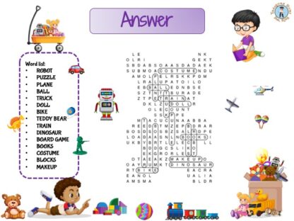 Find the Hidden Toys Word Search