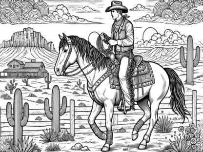 western-themed coloring book