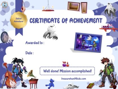 Ghost Hunters mystery game certificate