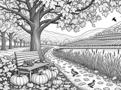 Printable fall coloring book