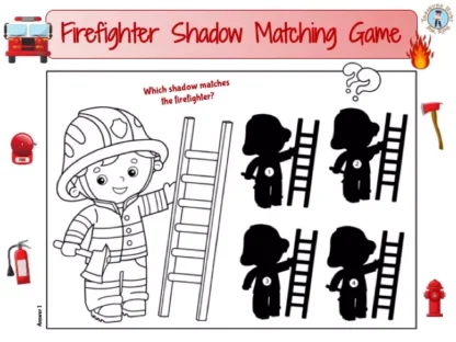 Firefighter shadow matching game