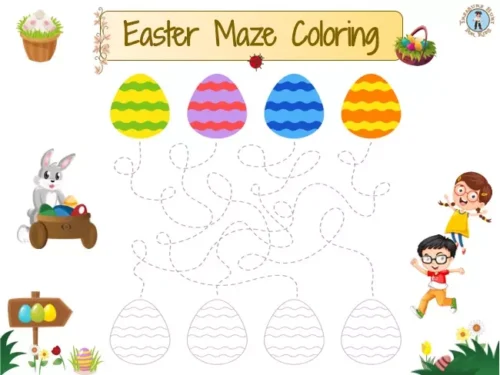 Easter Maze Coloring Activity