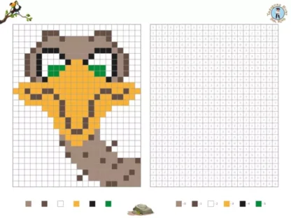 Ostrich Pixel Art activity