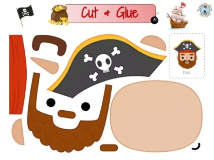 Pirate Cut and Glue – Free Printable Activity for Kids