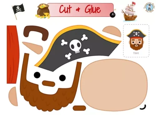Pirate Cut and Glue – Free Printable Activity for Kids