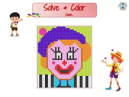 Color by Number – Clown Math Puzzle