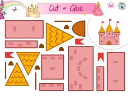 Princess Castle Cut and Glue – Free Printable Craft for Kids