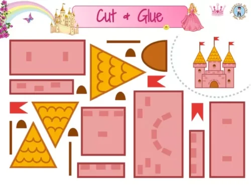 Princess Castle Cut and Glue – Free Printable Craft for Kids