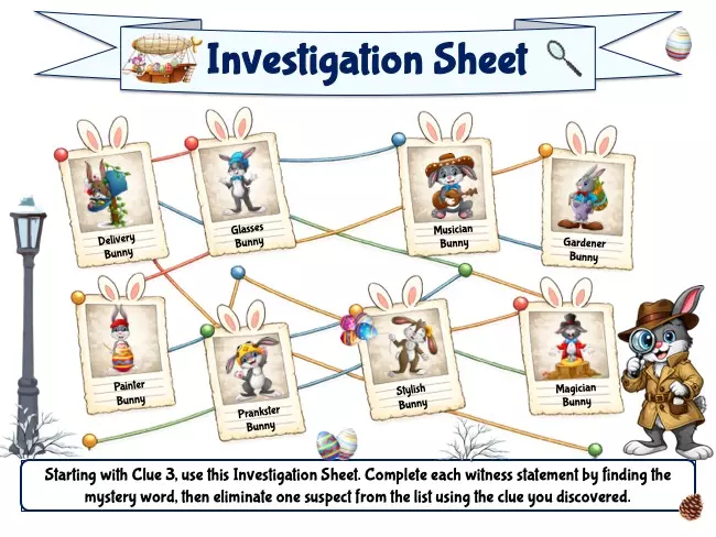 Bunny Investigation Sheet