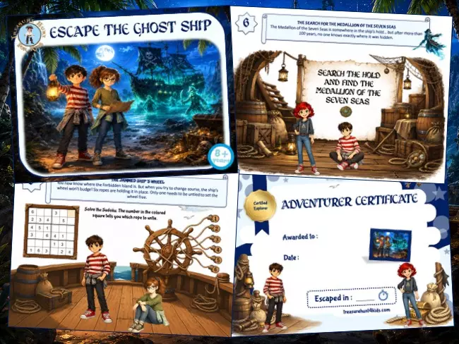 Printable pirate escape room kit ages 8-9